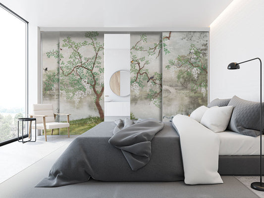 chambre dans un style japandi