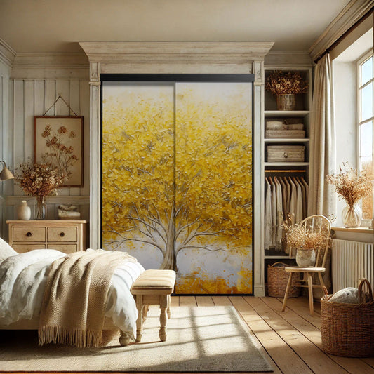 Porte de placard coulissante chambre : l’atout déco d’une ambiance campagne chic